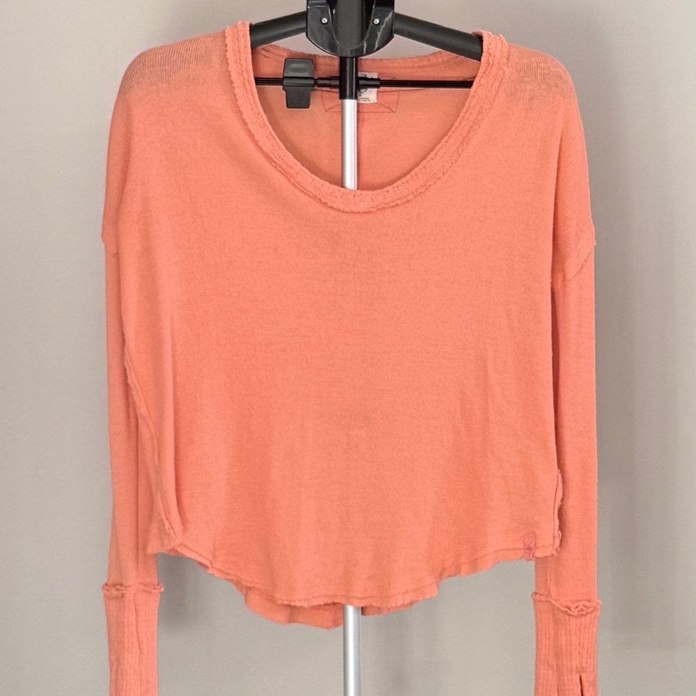 We The Free Peach Long Sleeve Top